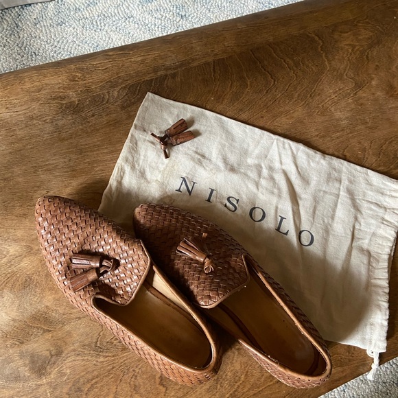 Nisolo Frida Smoking Loafer Woven Brown size 8 - Picture 6 of 11